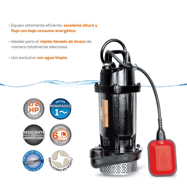 Bombas Sumergibles Evans Doméstica 1/2 HP | SP1ME050H - Imagen 2