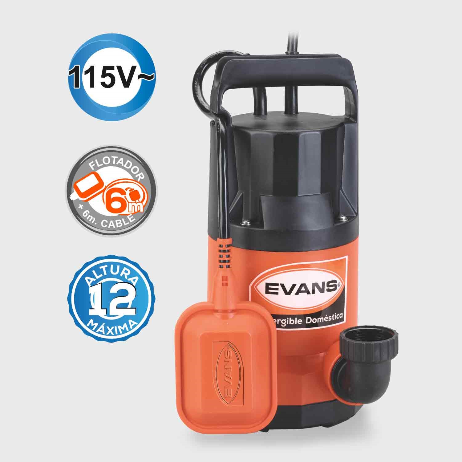 Bombas Sumergibles Evans Doméstica SLA1.5ME050 - Imagen 2